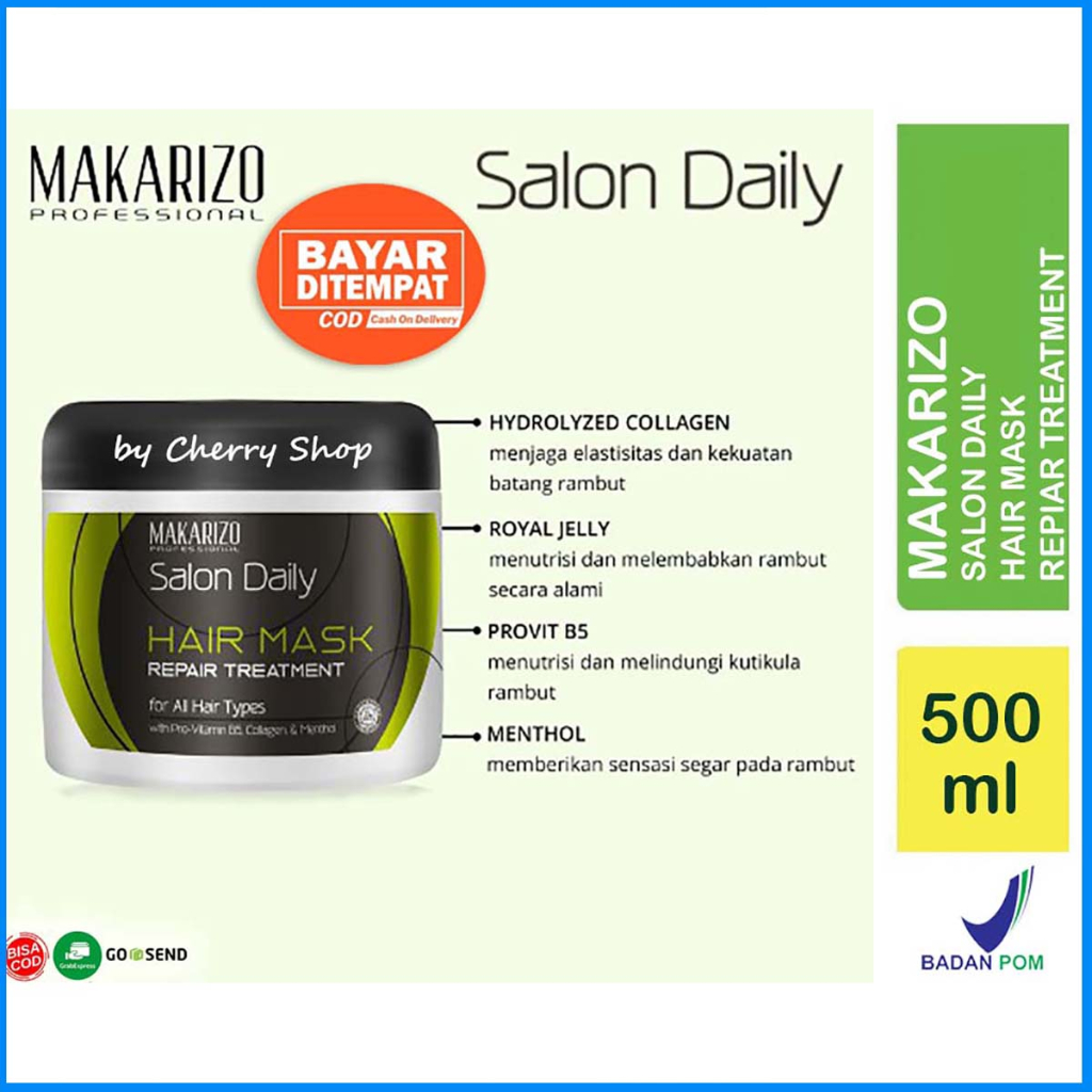 Jual 500ml Bpom Makarizo Professional Salon Daily Hair Mask Pot 500 Ml 500ml Shopee 