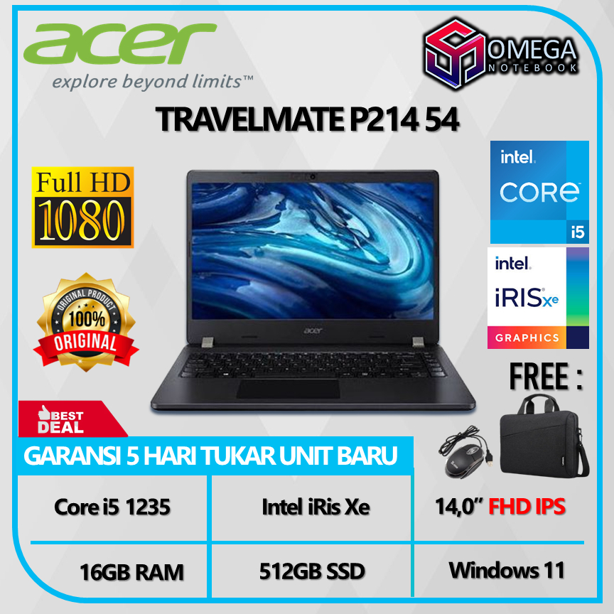 Jual ACER TRAVELMATE P214 54 I5 1235U 16GB 512GB 14 0 FHD Windows 11 Shopee Indonesia