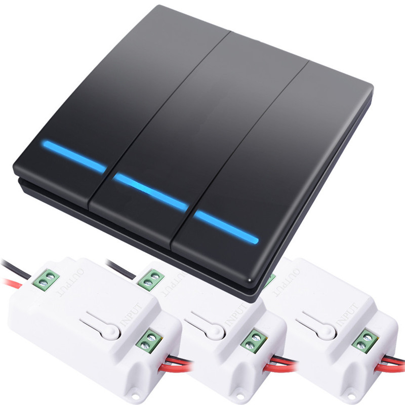 Jual Saklar Lampu Wireless Dinding Tembok Lamp Switch RF 433MHz Warna ...
