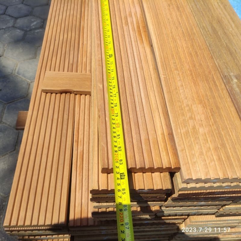 Jual Decking Bengkirai Lantai Kayu Outdoor Alur Grid 2,1 x 14,5 x 210 ...