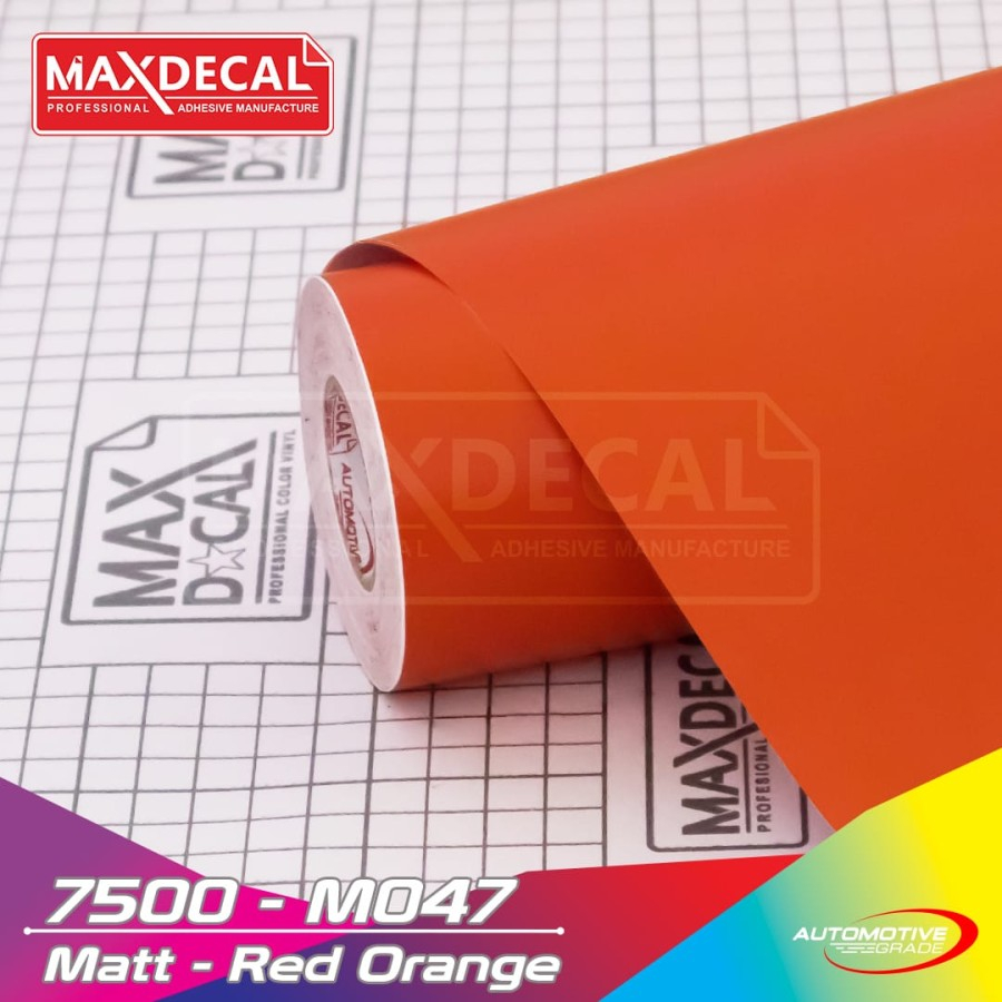 Jual MAXDECAL 7500 - M047 RED ORANGE Matt Doff Skotlet Sticker Vinyl ...