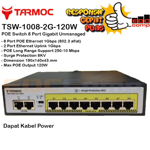 Jual Tarmoc Switch Poe Hub Cctv Ipcamera Port Gigabit Gigabit