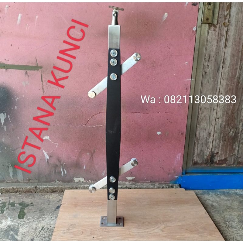 Jual TIANG RAILING KACA / TIANG RAILING TANGGA KACA STEINLES STELL SUS ...