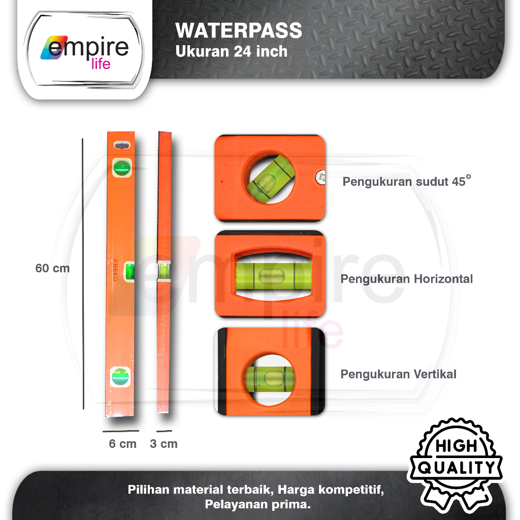 Jual Waterpas Magnet 24 inch / Waterpass Magnet 60cm / Alat Ukur Tukang ...