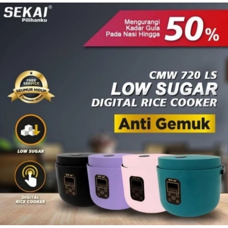 Jual Rice Cooker Digital SEKAI Low Sugar Low Carbo CMW 720 LS 1 Liter