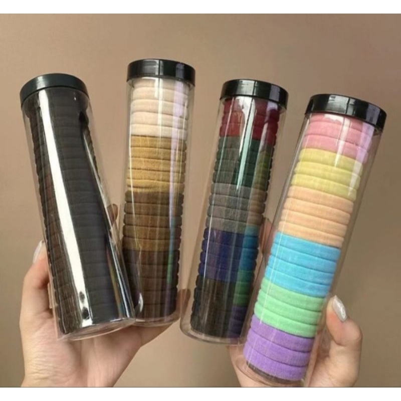 Jual 20 pcs Ikat Rambut Kemasan Tabung Aksesoris Rambut | Shopee Indonesia