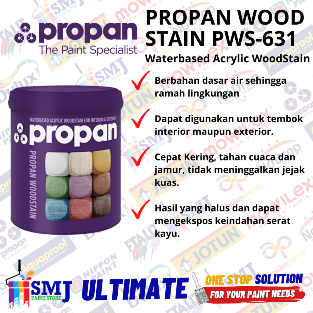 Jual Cat Kayu Politur Water Based Propan Wood Stain Pws 631 Uk 1 Liter Shopee Indonesia 9032