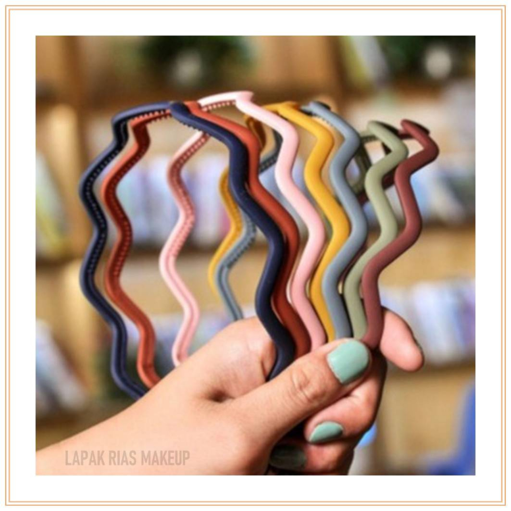 Jual Bando Jepit Rambut Warna Doff Bentuk Gelombang Import | Shopee ...