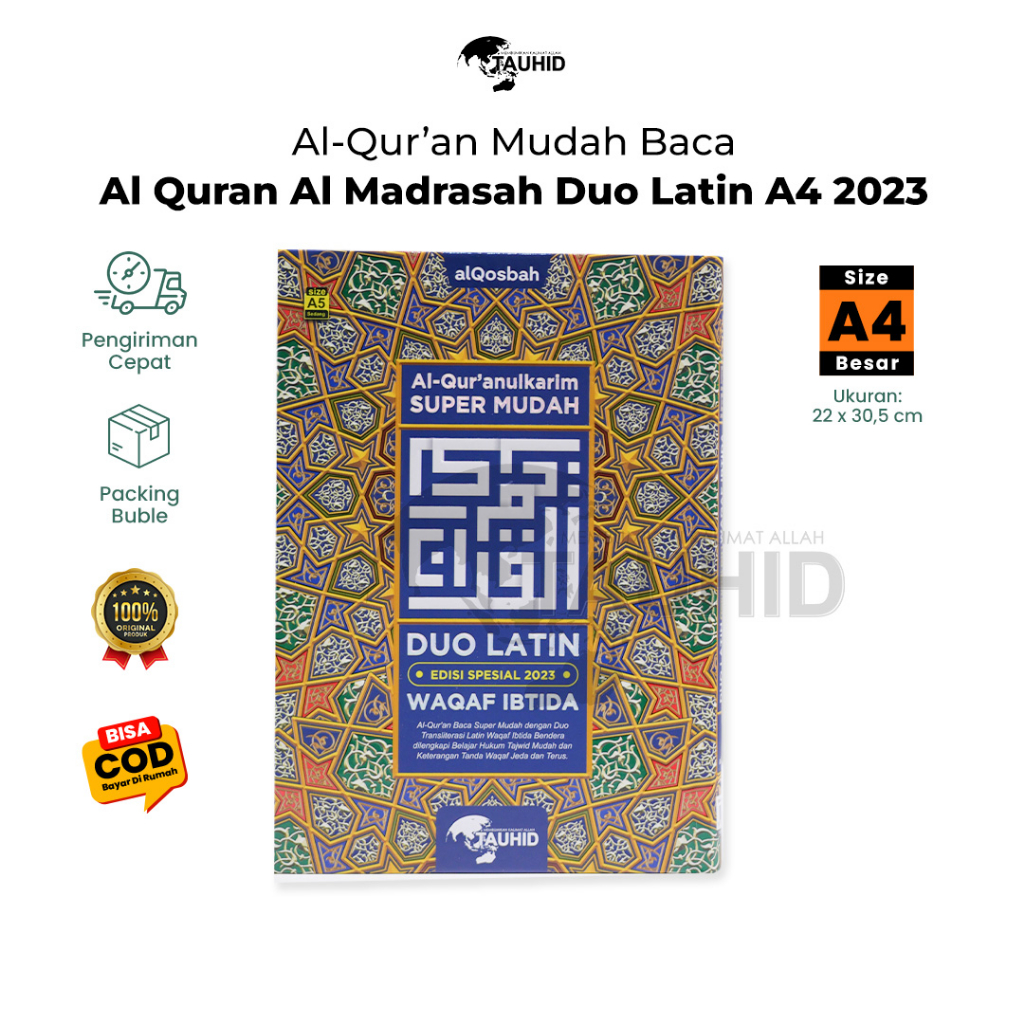 Jual Mushaf Al Madrasah Duo Latin A4 Alquran Terjemah Spesial 2023 ...