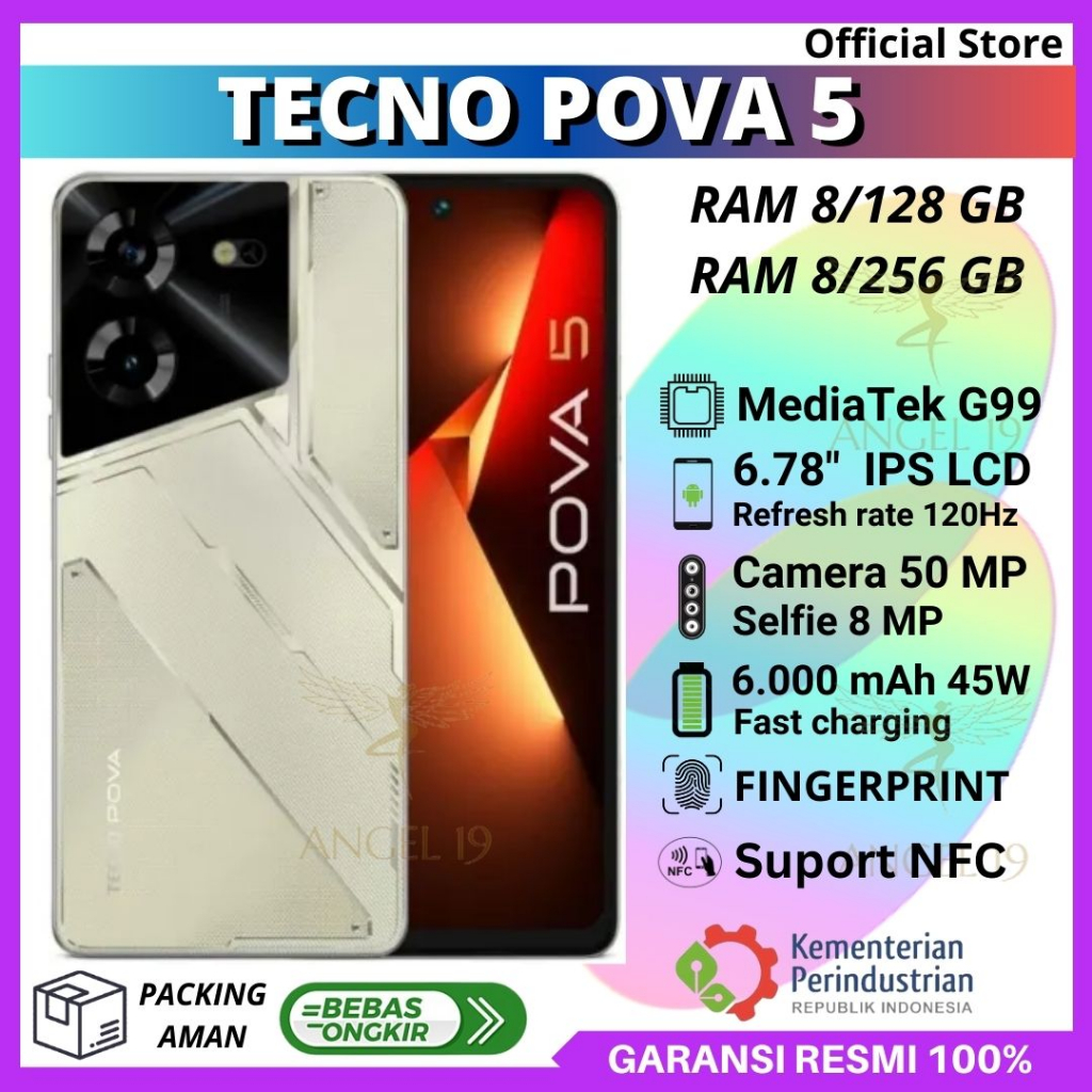 Jual TECNO POVA 5 NFC 8/256 GB GARANSI RESMI, POVA 5 8/256 GB | Shopee ...