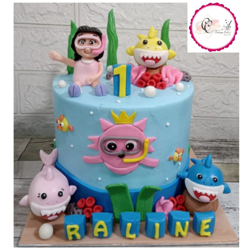 Jual Kue Ulang Tahun Baby Shark / Baby Shark Cake / Kue Ultah Ikan Hiu