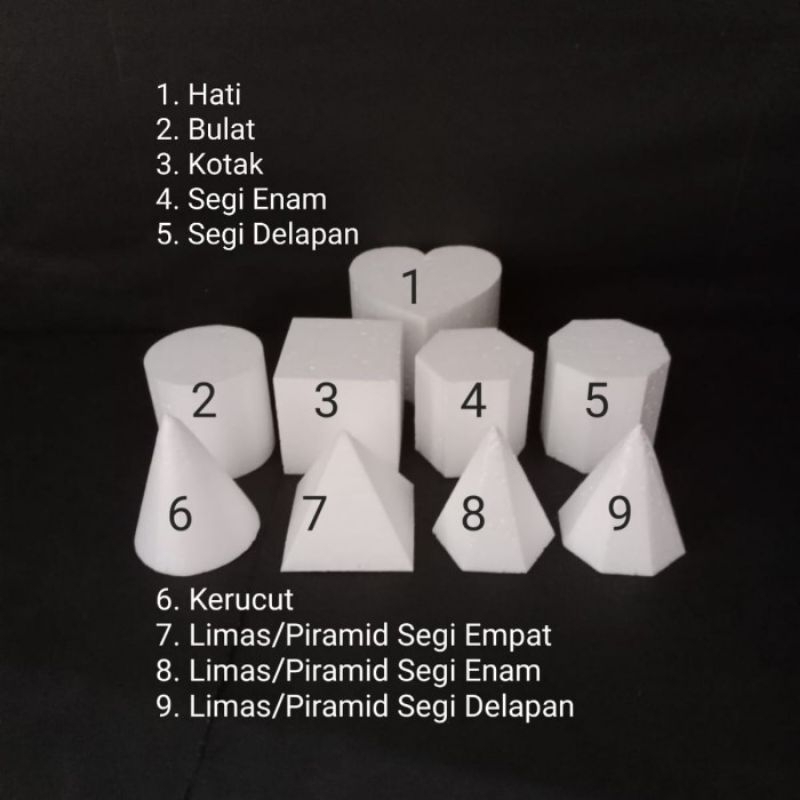 Jual Styrofoam Dummy Cake 15cm Tinggi 5-9cm Gabus Kue Bulat, Kotak