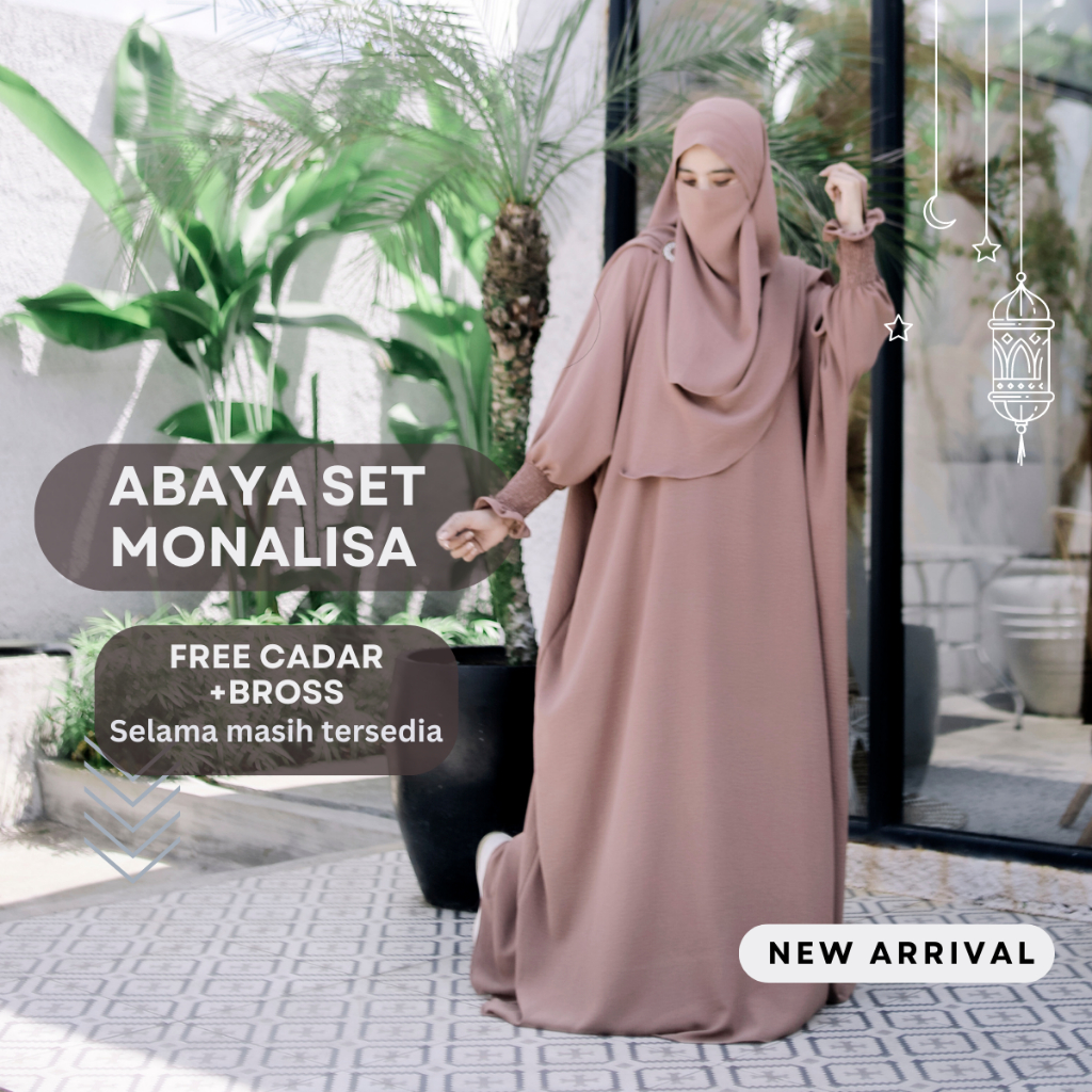 Jual Baju Gamis Abaya Set Monalisa Hijab Jilbab Turki Arab Dress