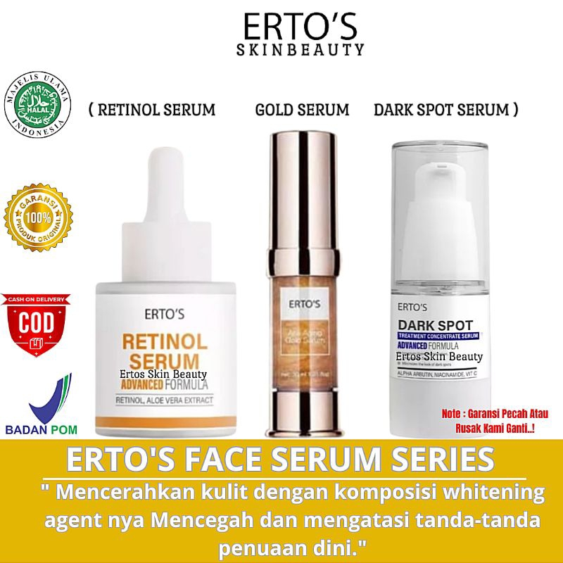 Jual Ertos Whitening Serum Anti Aging Dan Flek Hitam Membandel Diwajah