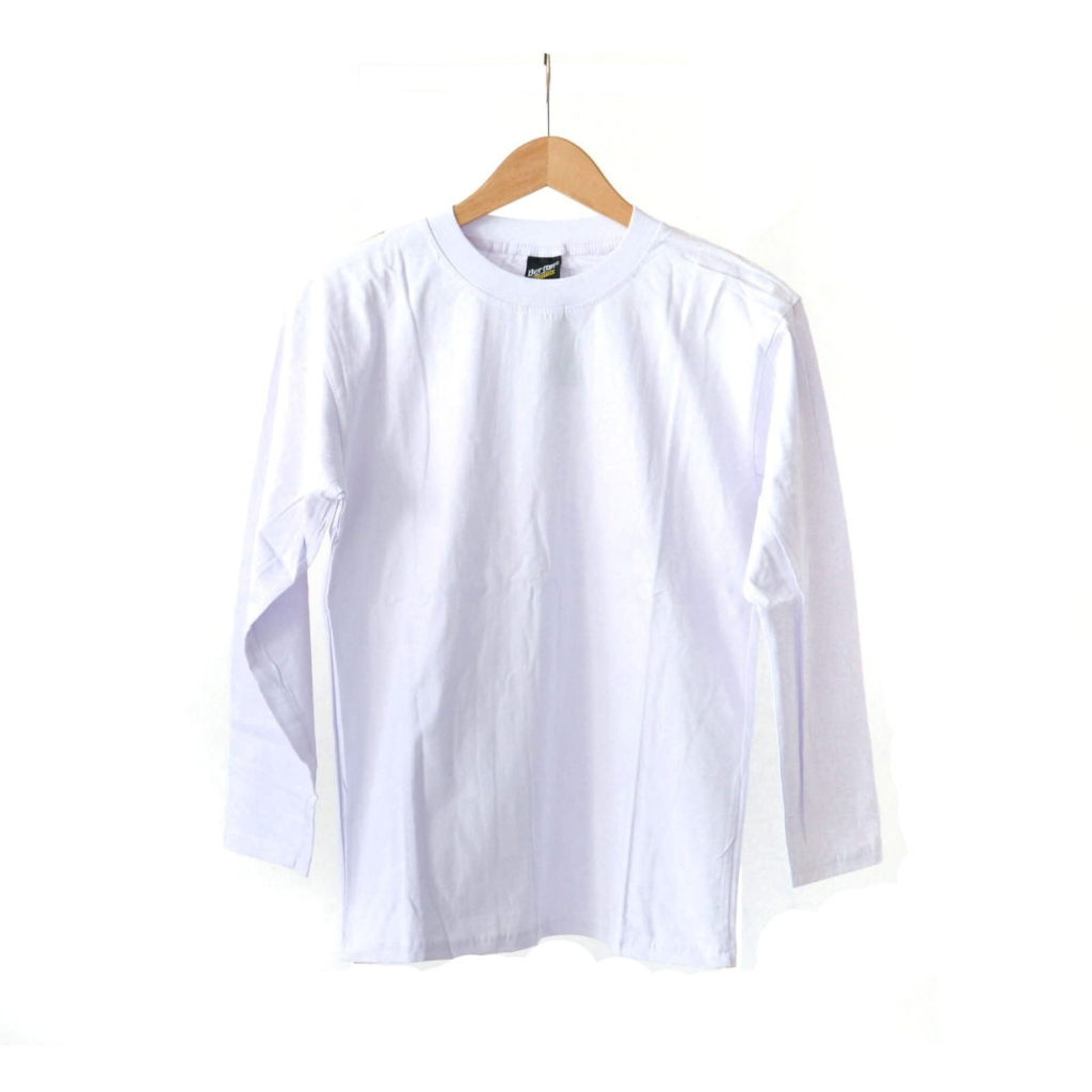 Jual Kaos Polos Putih Lengan Panjang / Kaos Polos / Kaos Lengan Panjang