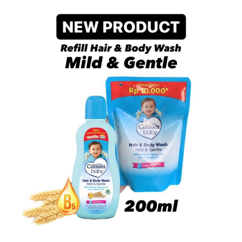 Jual Cussons REFILL Hair & Body Wash Mild & Gentle Sabun Bayi 2in1
