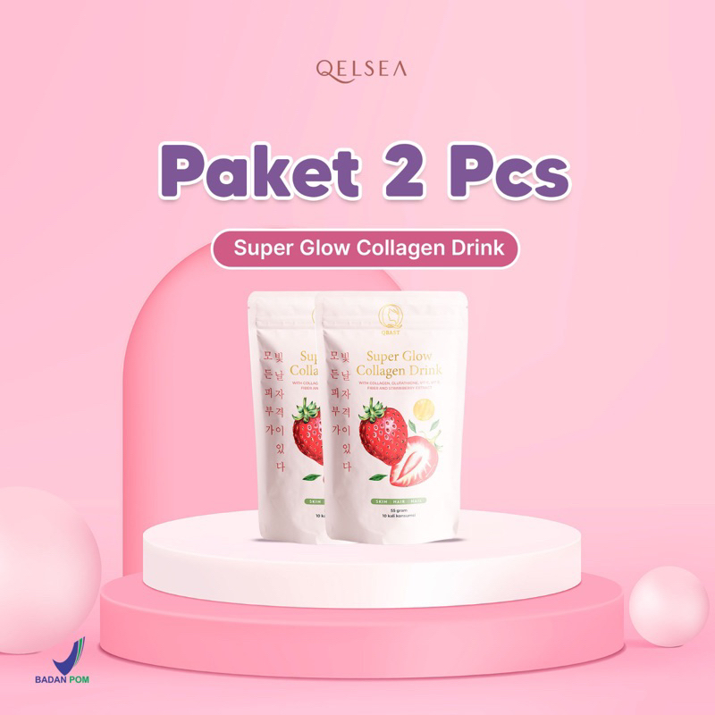 Jual Paket 2 pcs Collagen Drink Qelsea Beauty | Super Glow Collagen