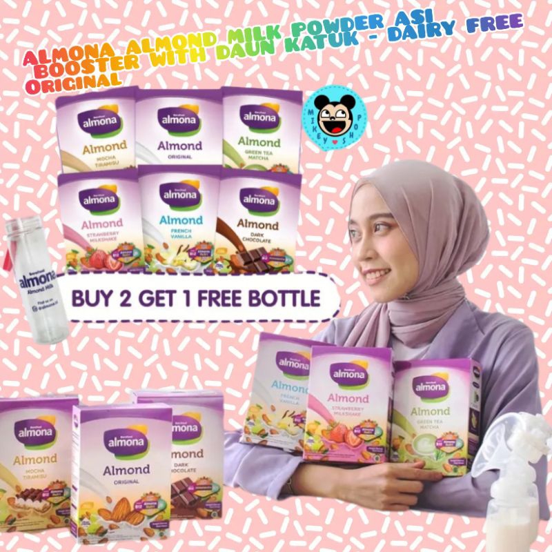 Jual Almona Almond Milk Powder Asi Booster With Daun Katuk Dairy Free Original Shopee 2873