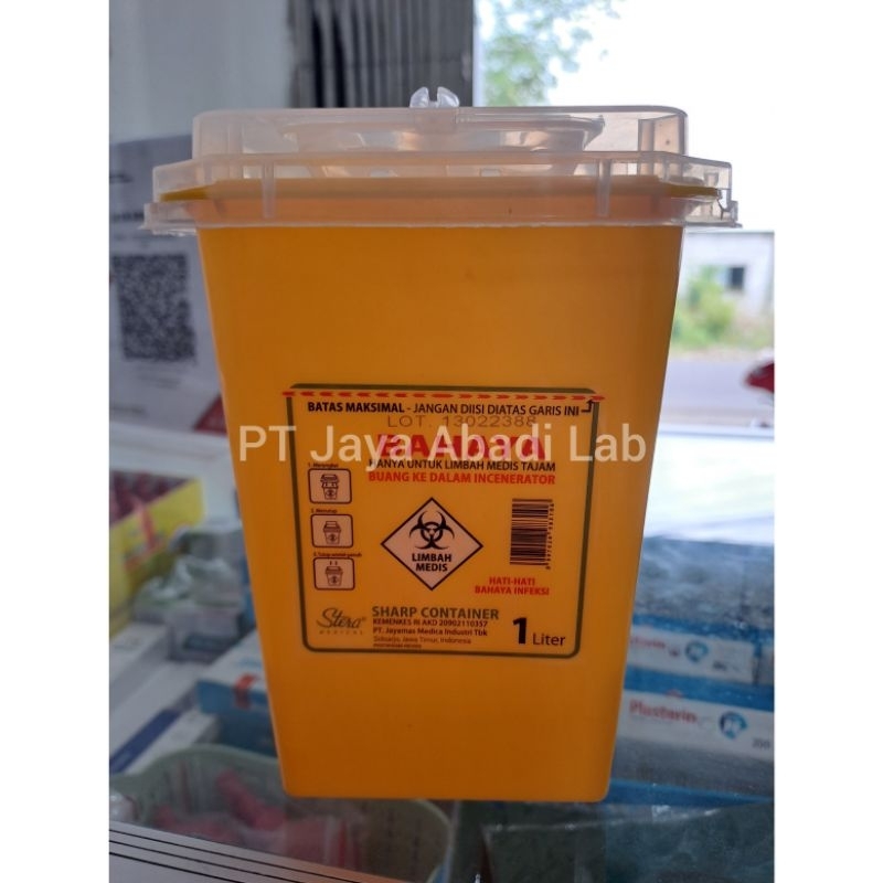 Jual safety box 1L sharp container plastik plastic 1 liter sampah medis