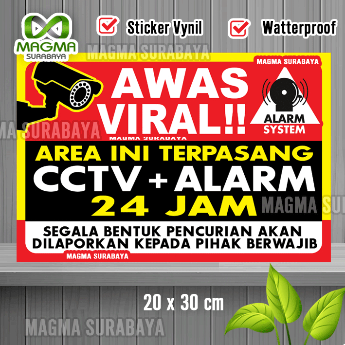 Jual Stiker Cctv Viral Alarm Big Magma Surabaya Shopee Indonesia 4065