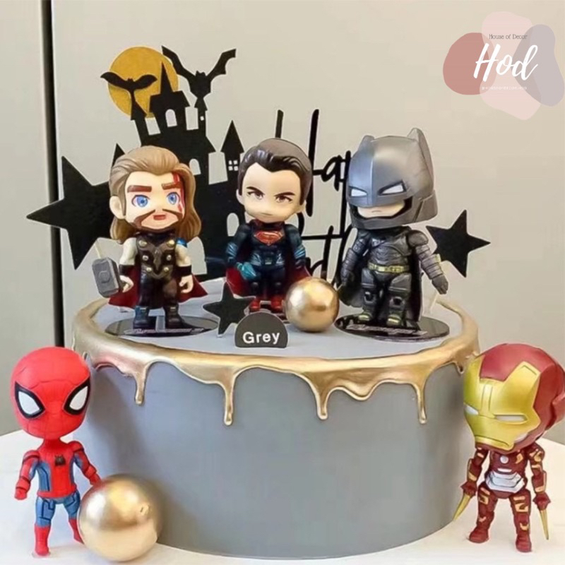 Jual Topper Cake Batman Spiderman thor Groot Hiasan Kue Ulang Tahun