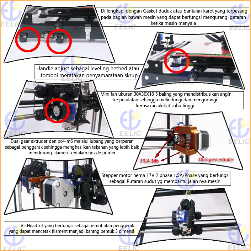 Jual EELIC TDP-FS01 Mesin cnc 3D printer prusa i3 power 240 watt 220v ...