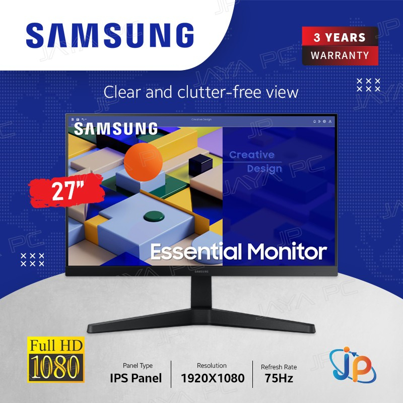 Jual Monitor Samsung LED IPS S27C310/ LS27C310 Full HD 27" Inch Shopee Indonesia