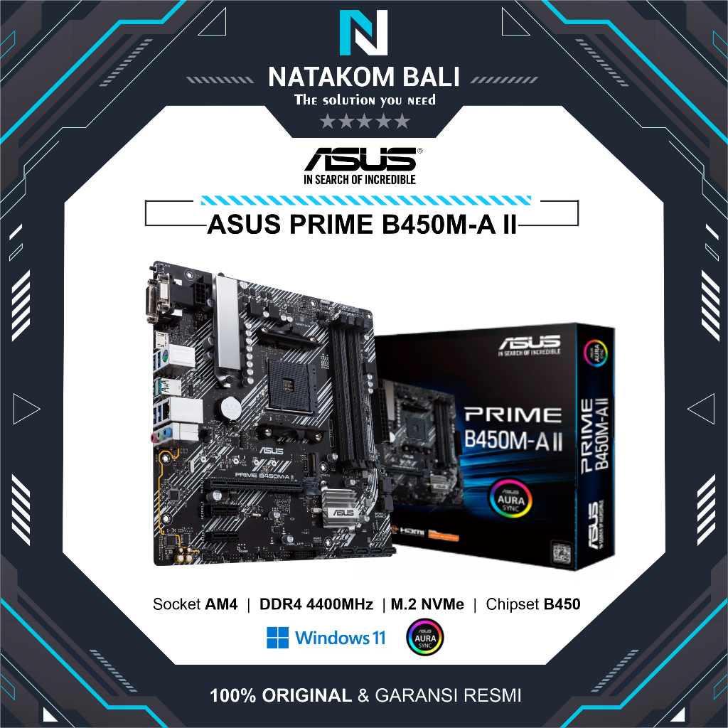 Jual MOTHERBOARD ASUS PRIME B450M-A II | Shopee Indonesia