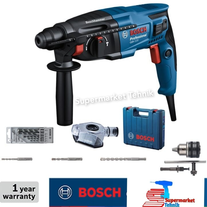 Jual Mesin Bor Bobok Set GBH 220 Kit Bosch / Rotary Hammer Bosch GBH220 ...