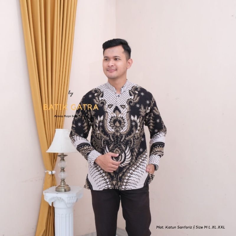 Jual Baju Koko Batik Pria Lengan Panjang Full Fuling Shopee Indonesia