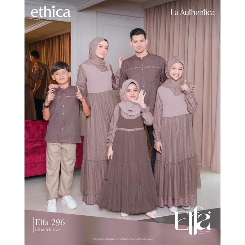 Jual Sarimbit Ethica Elfa 296 Ethera Brown Baju Couple Keluarga Terbaru