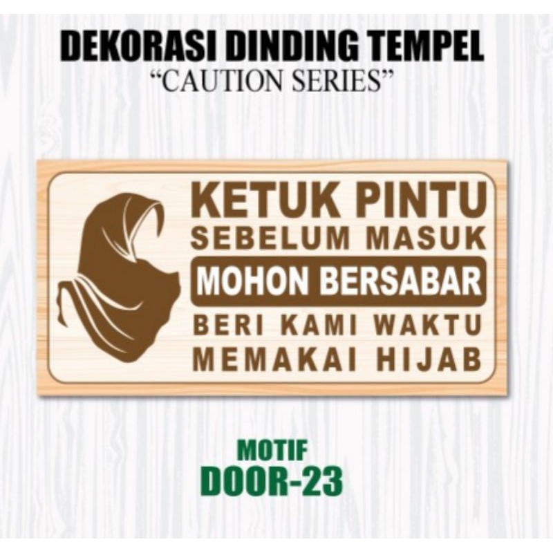 Jual Dekorasi Dinding Tempel Tulisan Ketuk Pintu Sebelum Masuk Sebelum Poster Kayu Hiasan