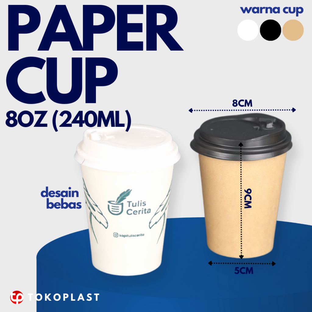 Jual Custom Sablon Paper Cup Gelas Kertas Hot Cup Minuman Panas 8 Oz 240 Ml Shopee Indonesia 7685