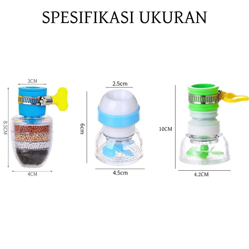 Jual Filter Air Kran Flexible Anti Splash Sambungan Kran Air Faucet Saringan Air Kipas 2679