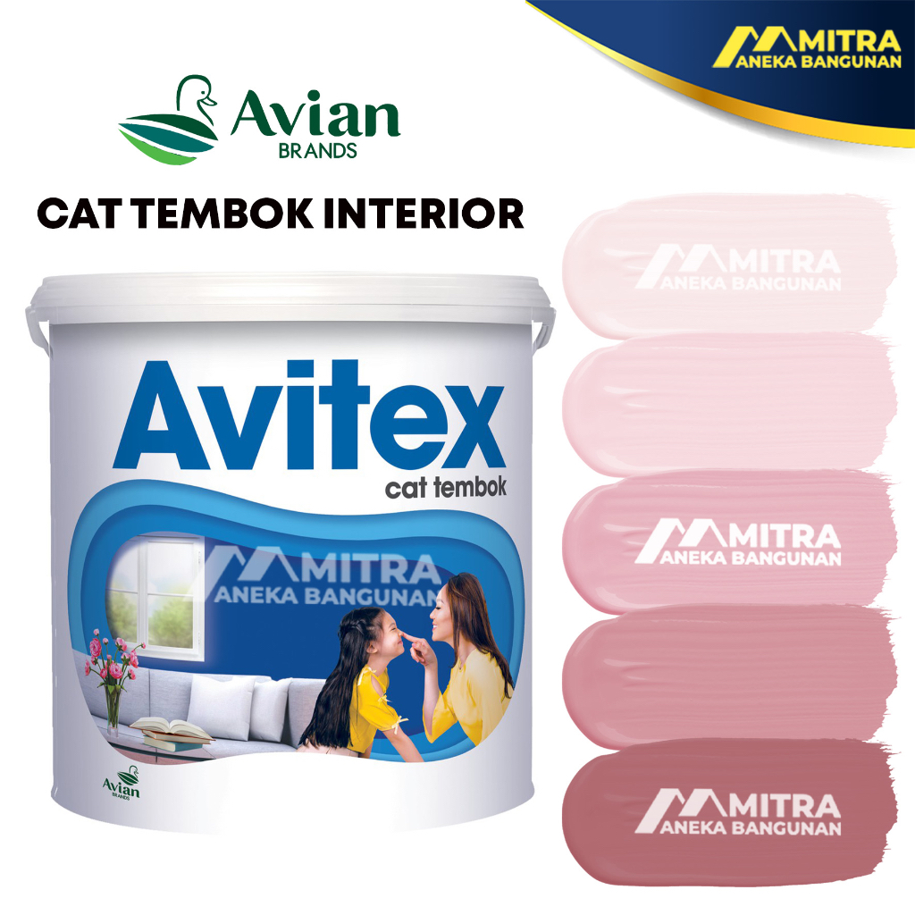 Jual CAT TEMBOK AVITEX INTERIOR 5 KG / AVIAN P20 BABY PINK DUSTY PINK ...