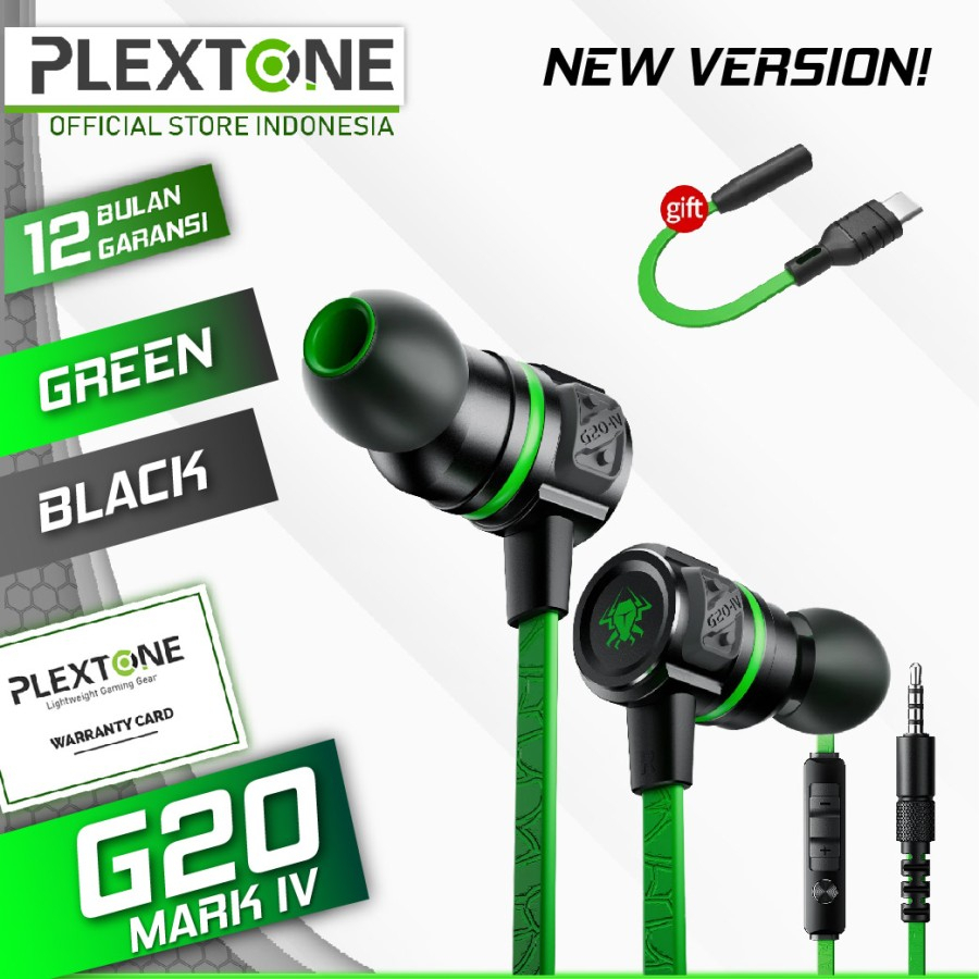 Plextone G20 MARK IV Type C Earphone In-Ear Gaming Headset Stereo Bass