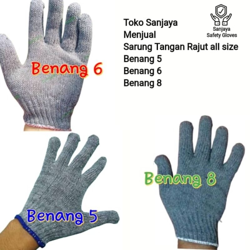 Jual Sarung Tangan Rajut Benang Recycle Per Lusin Isi