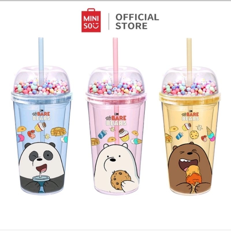 Jual Miniso Botol Minum Tumbler We Bare Bears 420ml Sedotan Shopee Indonesia 0555