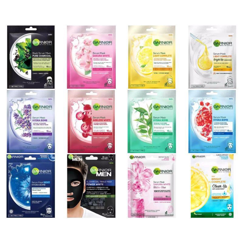 Jual Garnier Sheet Mask Original Masker Wajah Original BPOM COD