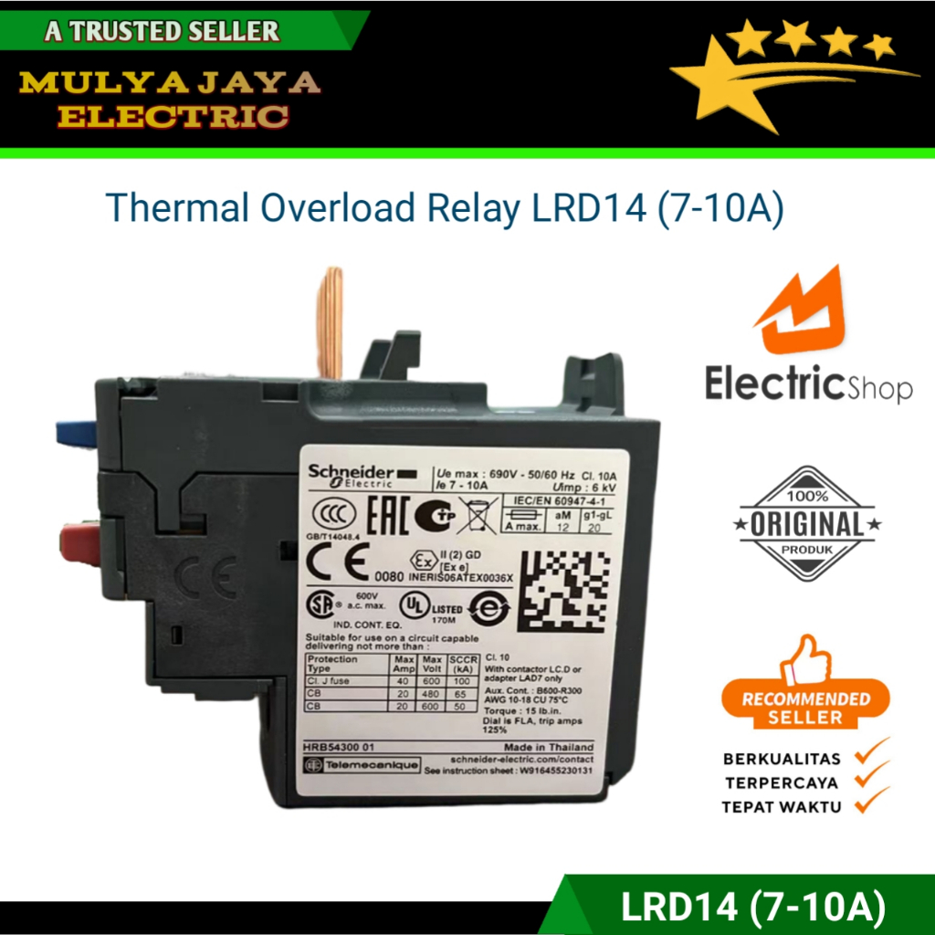 Jual Thermal Overload Relay (TOR) Schneider LRD14 ( 7-10) Original ...