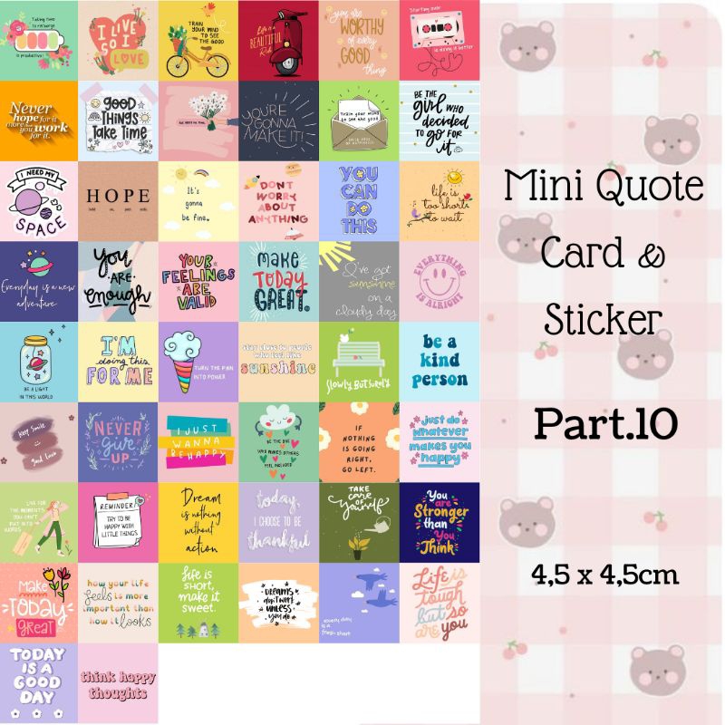 Jual QUOTE CARD STICKER QUOTE 50 PCS MINI QUOTE CARD & STICKER QUOTE