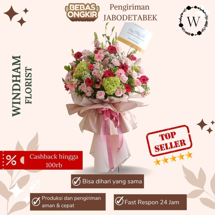 Jual Standing Flower mix Lily Wrapping Congratulations | Shopee Indonesia