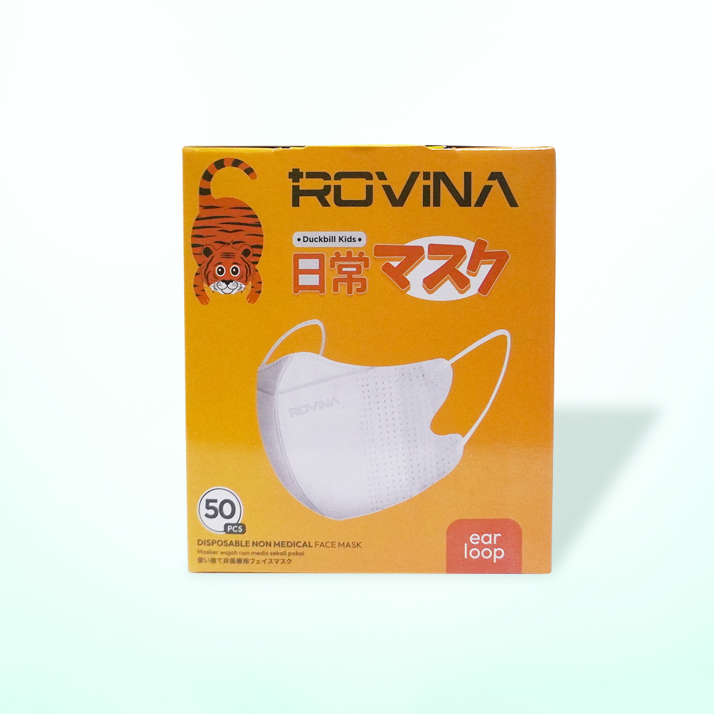 Jual Rovina Mask Duckbill Kids - Masker Anak Duckbill Non Medis 3 Ply ...