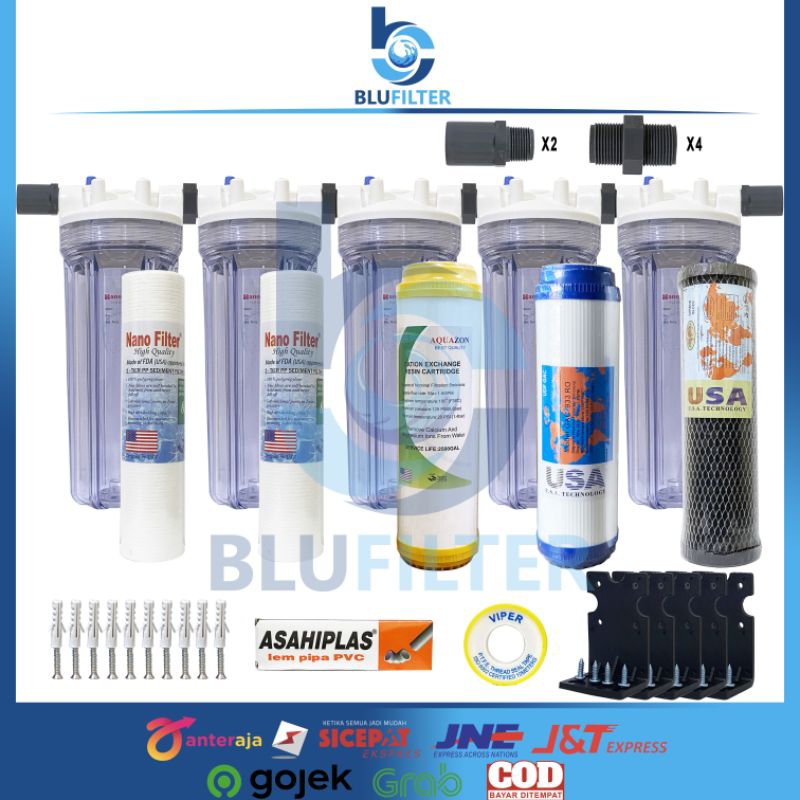 Jual PAKET FILTER AIR BERKAPUR KERAK BAU KUNING MINYAK KOTOR KERUH PAM