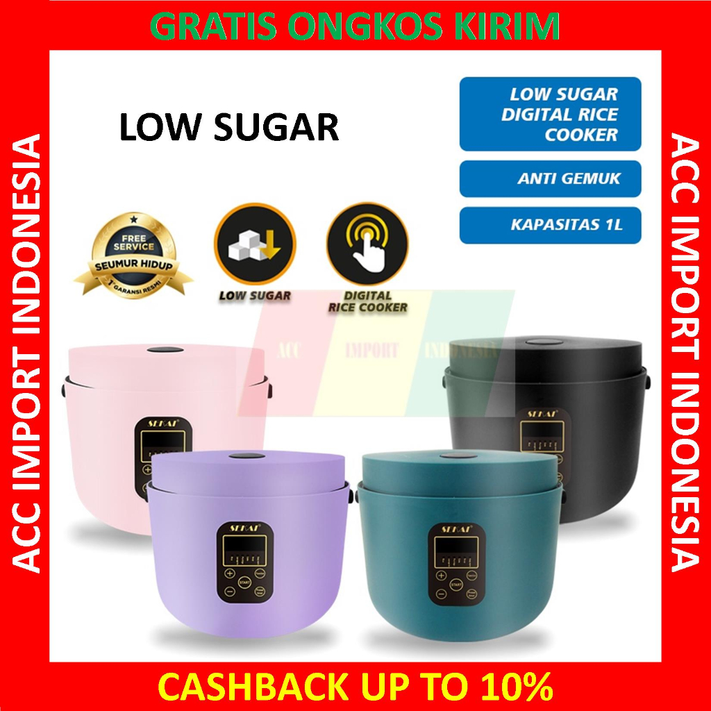 Jual Rice Cooker Sekai Penanak Nasi Rendah Gula Low Carbo Sugar 1L