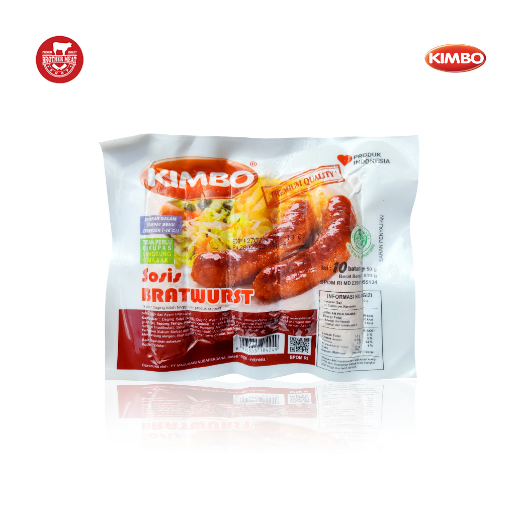 Jual Sosis Kimbo Bratwurst Original 500gr, Sosis Sapi Dan Ayam Halal ...