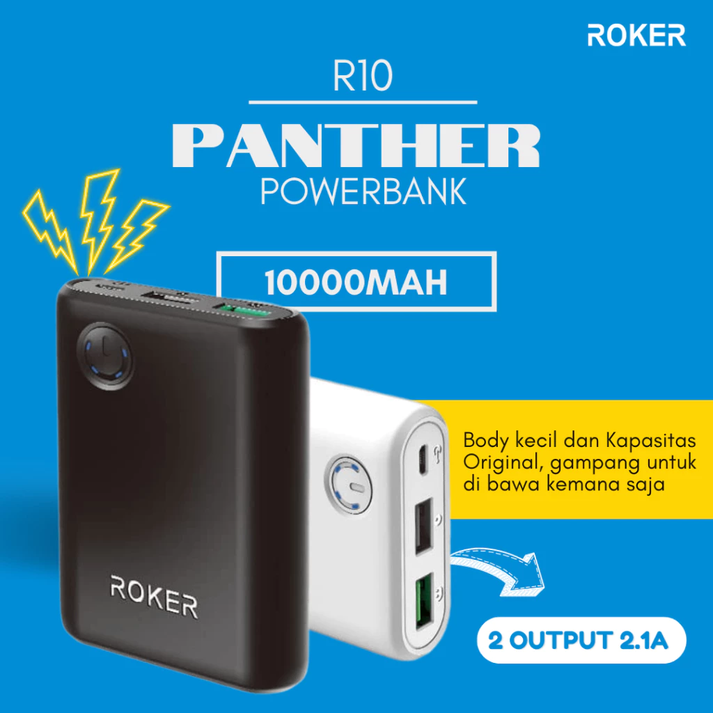 ROKER Powerbank R10 Panther 10000mah