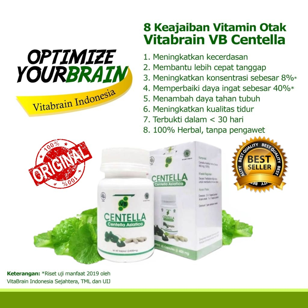Jual Vitabrain VB Centella Asiatica BPOM Vitamin Otak Anak dan Dewasa ...