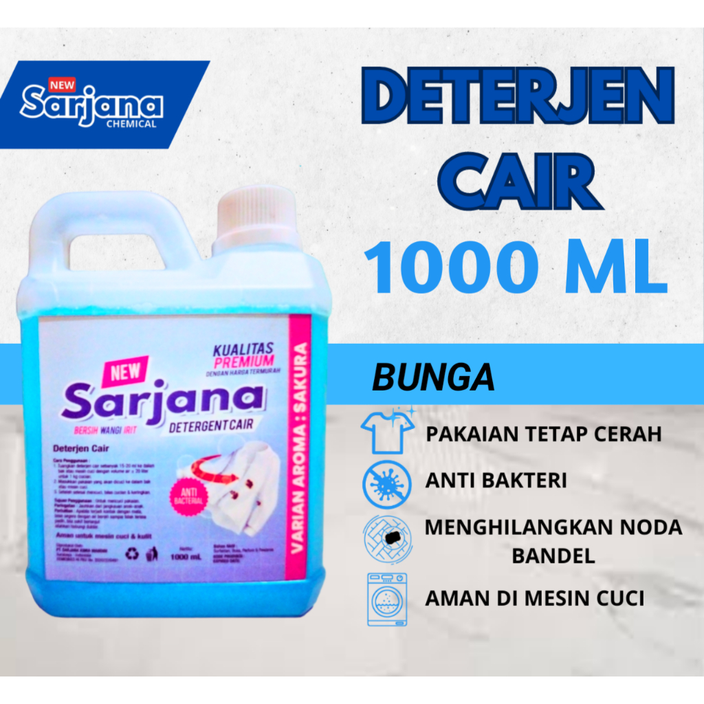 Jual Detergent cair / Deterjen laundry 1000 mL / Sabun Pembersih ...