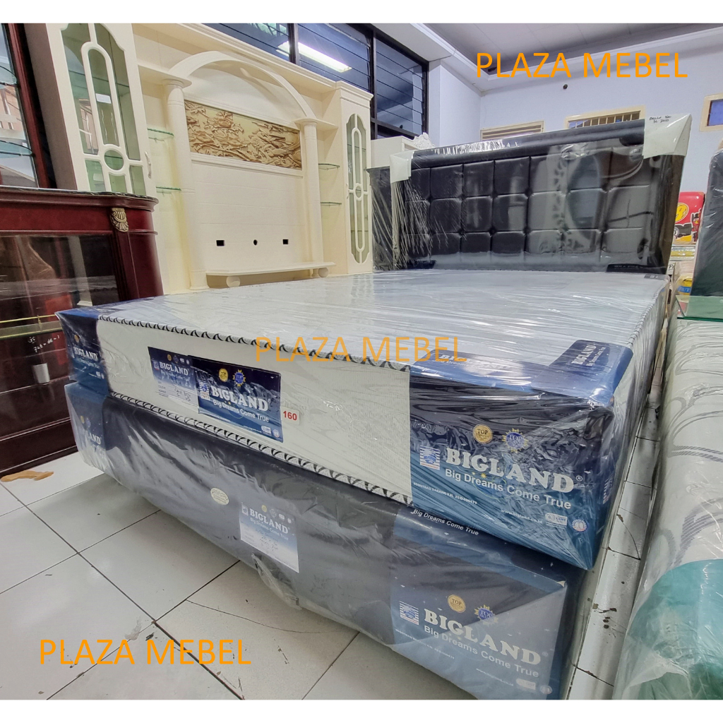 Jual SET Spring Bed Kasur Bigland / Big Land Deluxe HB Zella ( FULLSET